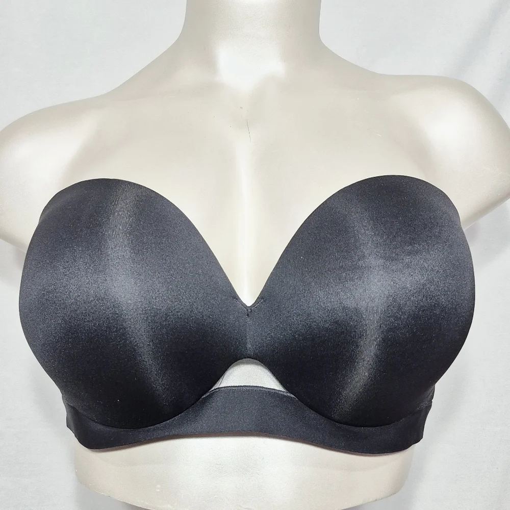 44D Cacique Comfort Bliss Plunge Multi-Way‎ Strapless Underwire Bra Black